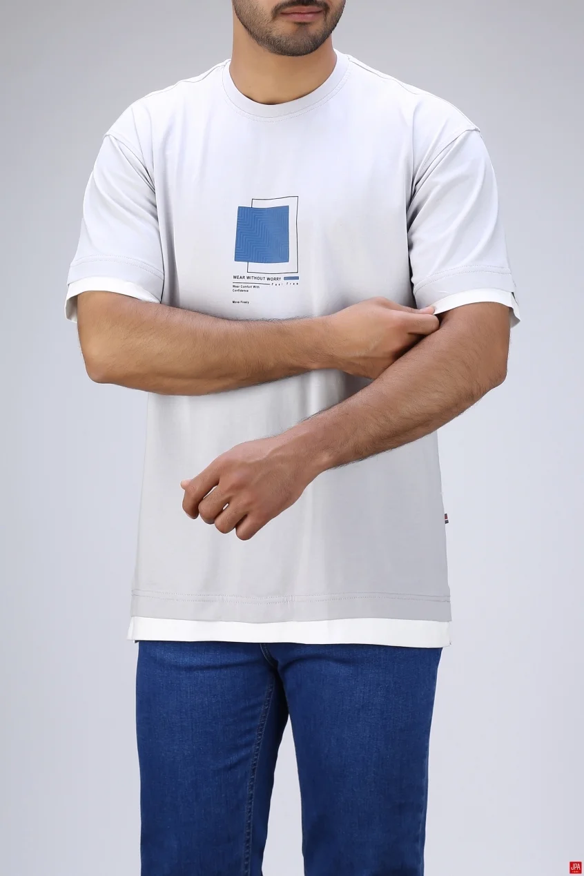تی‌شرت مردانه یقه گرد چاپی رگولار ( ازاد) کد   03398